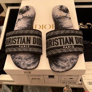 Dior D-Way slide Denim and Tie Dye 38.5 (8.5)